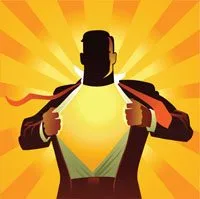 super hero getting ready