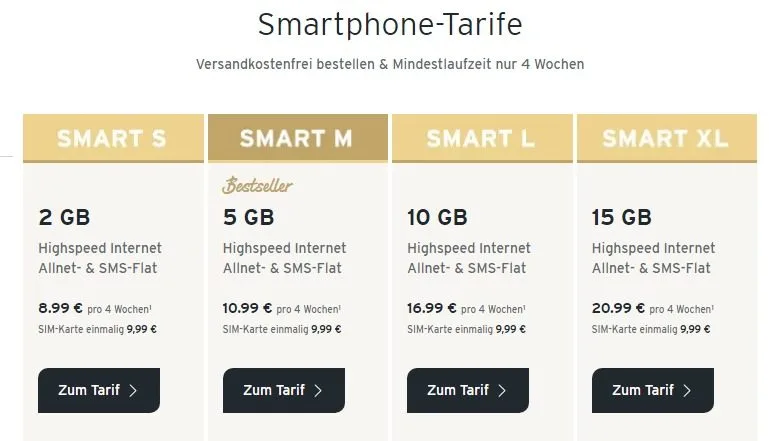 Tchibo Mobil Prepaid Tarife