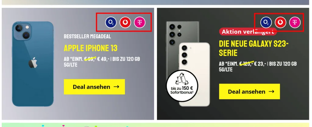 Sparhandy Netz - alle Netze im Angebot