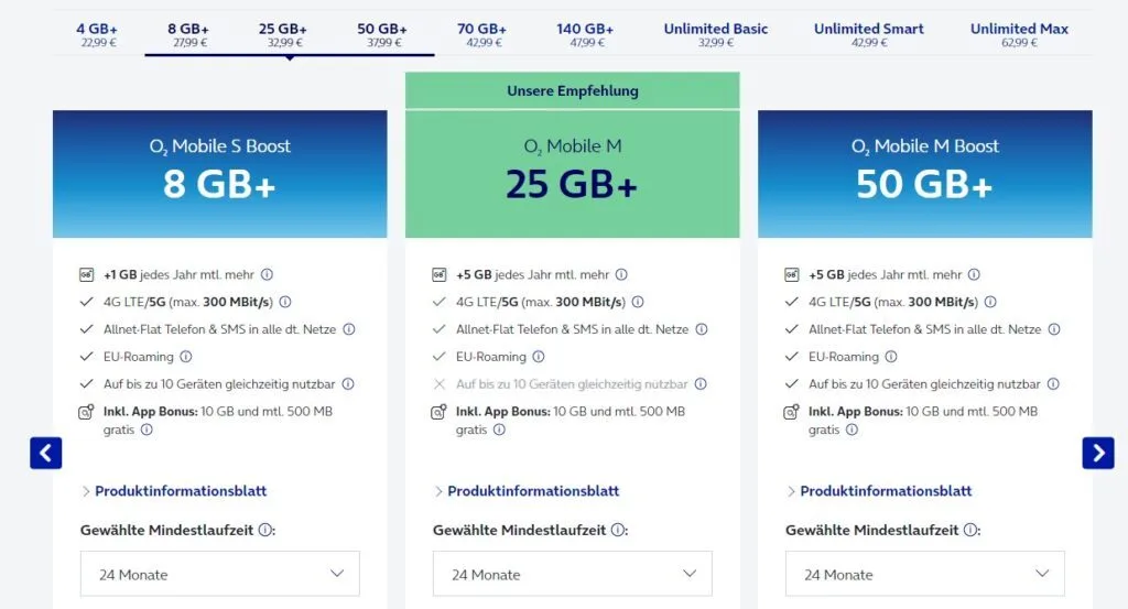O2 Mobile Tarife