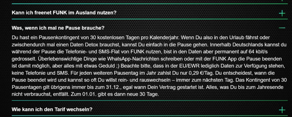 Handy-Tarif mit Pause - Freenet Funk