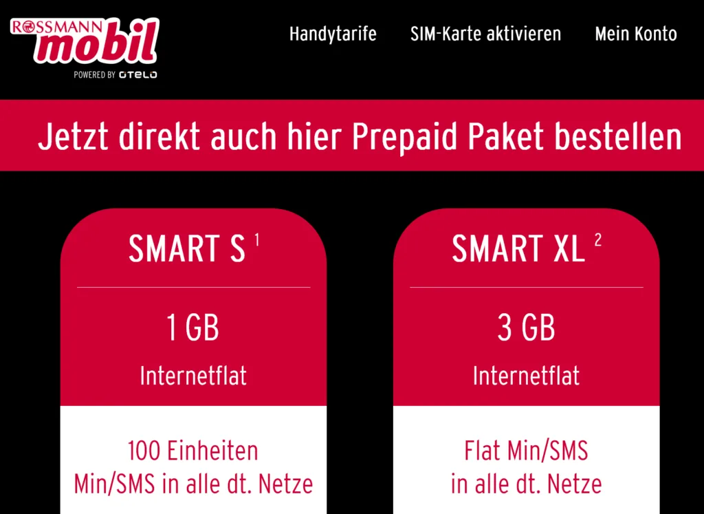 Rossmann Mobil Tarife