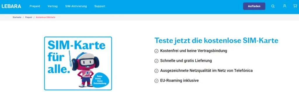 Kostenlose Lebara Sim