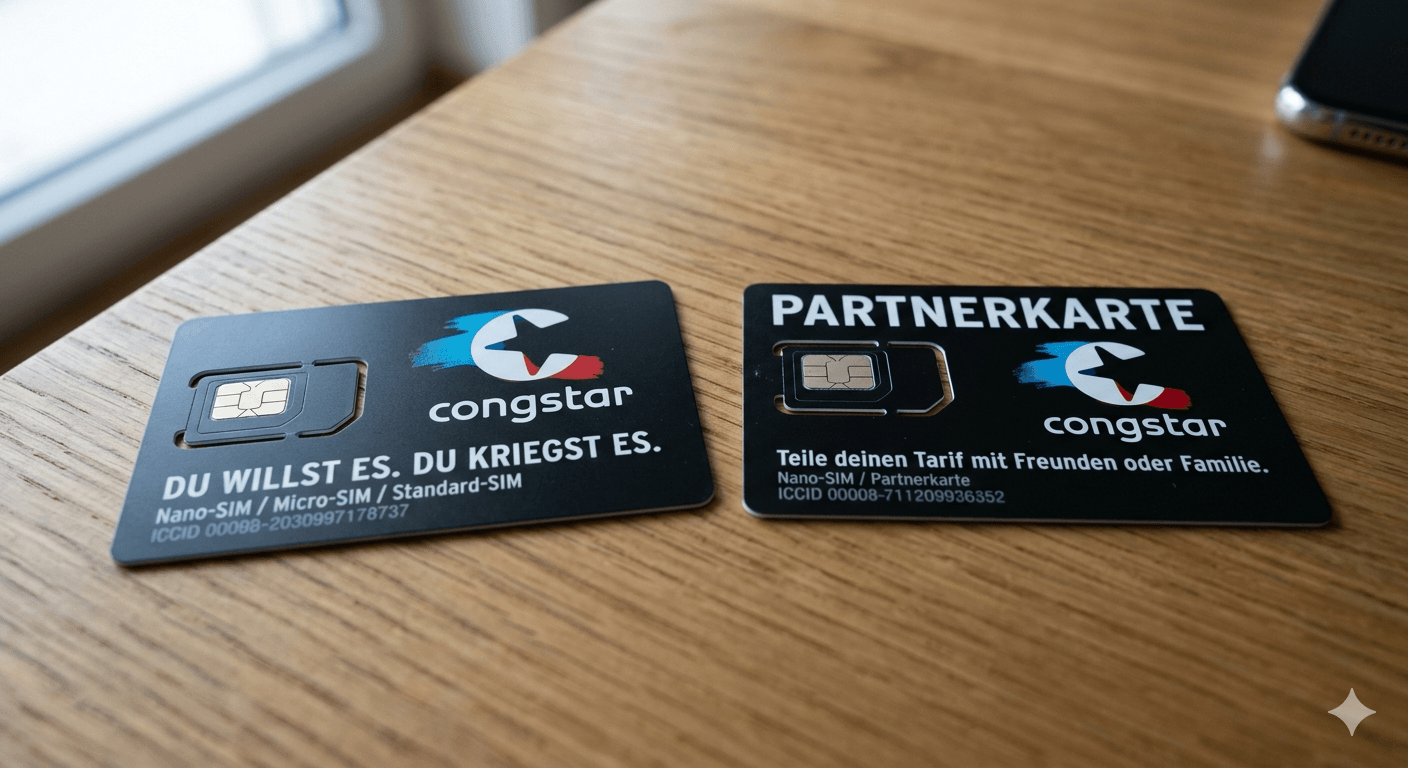 Congstar Zweitkarten, Zusatzkarten und Partnertarife