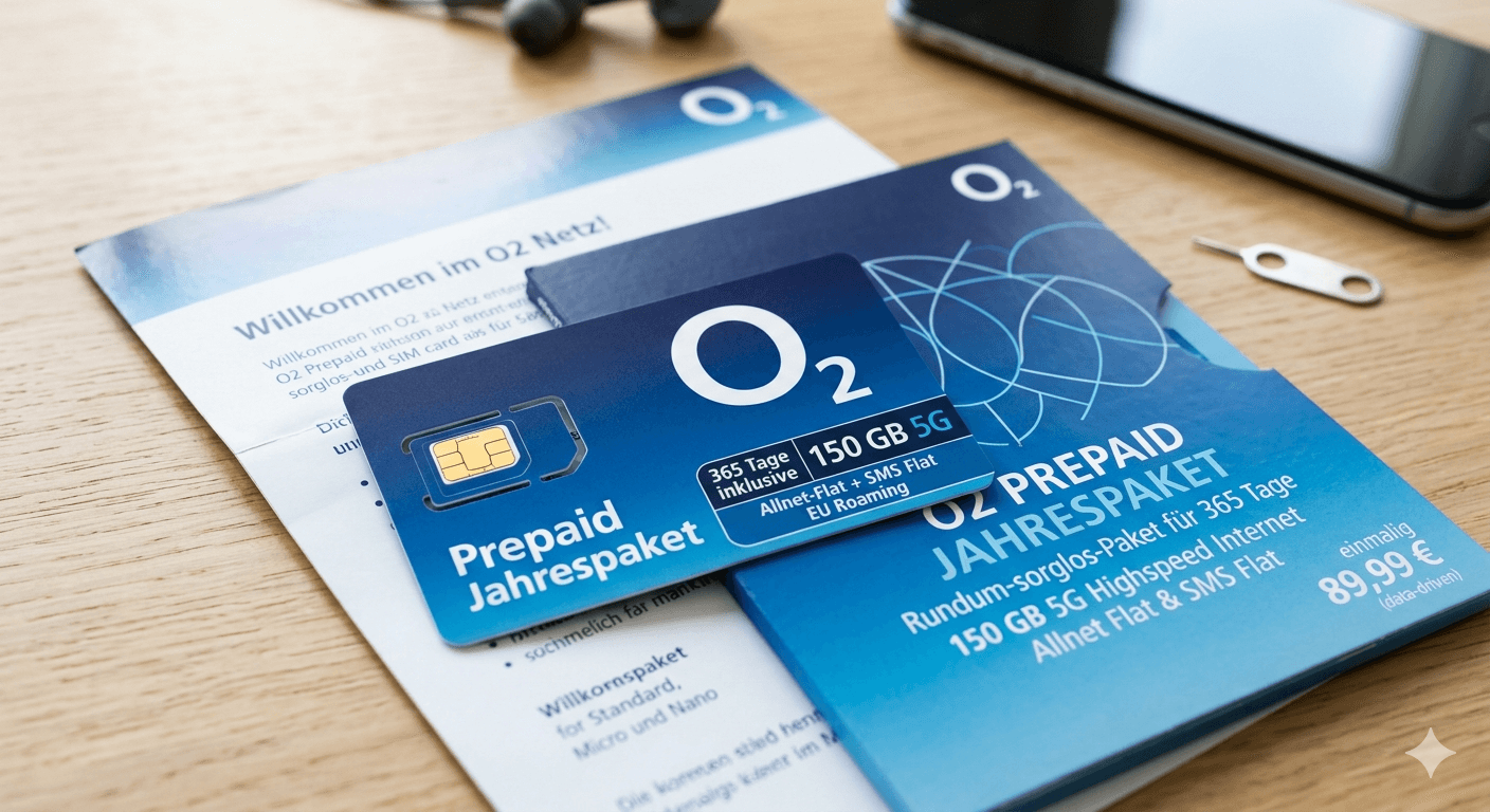 O2 Prepaid Jahrespakete – Diese Tarife mit 365 Tagen Laufzeit bietet das Unternehmen