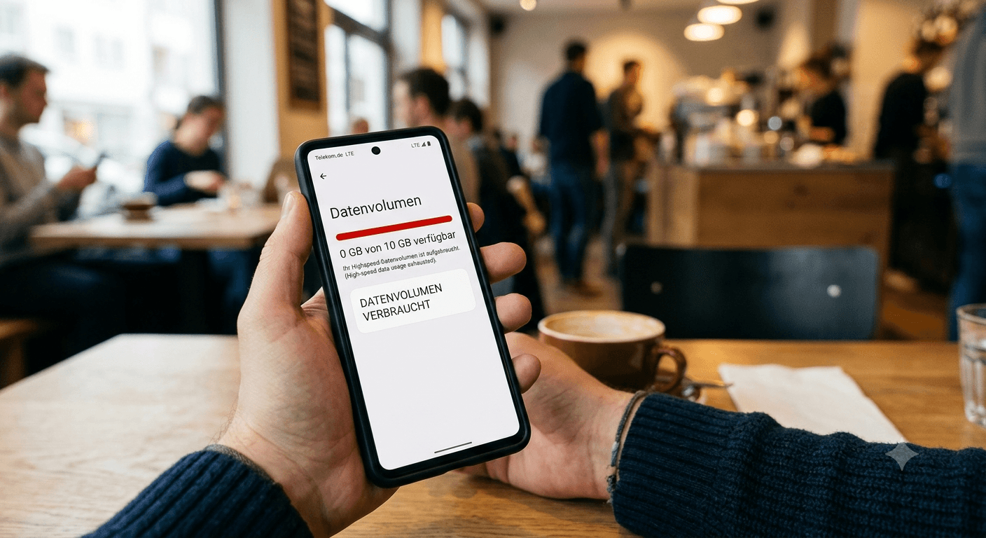 Warum habe ich kein Datenvolumen mehr auf dem Handy?
